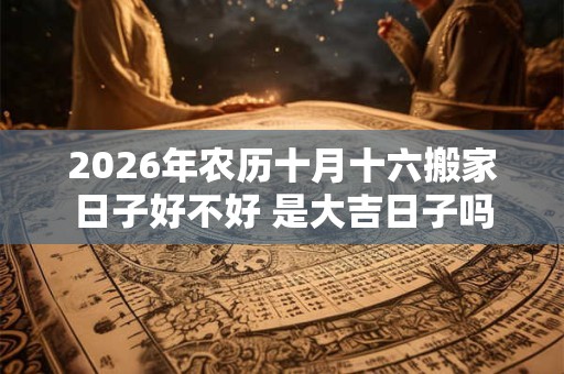 2026年农历十月十六搬家日子好不好 是大吉日子吗