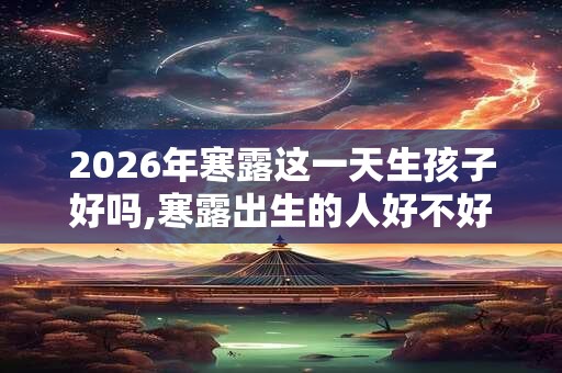 2026年寒露这一天生孩子好吗,寒露出生的人好不好? 2026年寒露这一天生孩子好吗,寒露出生的人好不好?