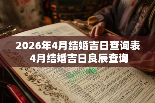 2026年4月结婚吉日查询表 4月结婚吉日良辰查询