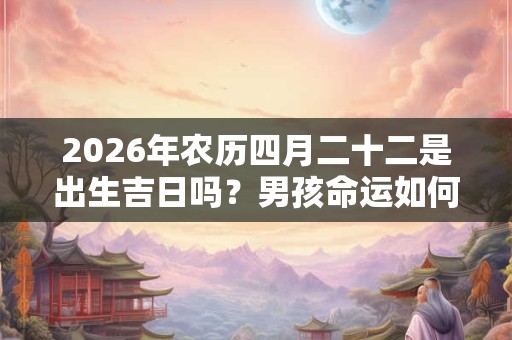 2026年农历四月二十二是出生吉日吗？男孩命运如何？