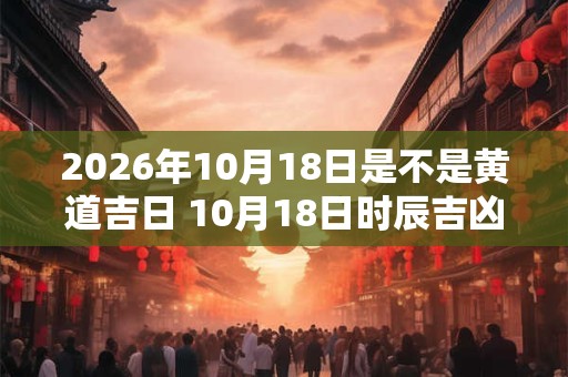 2026年10月18日是不是黄道吉日 10月18日时辰吉凶 2026年10月18日是不是黄道吉日 10月18日时辰吉凶