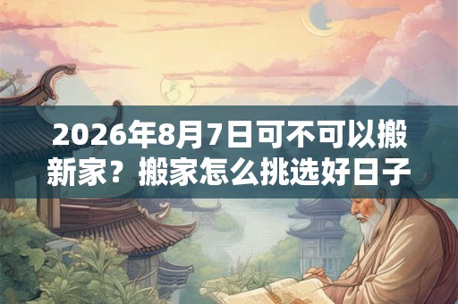 2026年8月7日可不可以搬新家？搬家怎么挑选好日子？