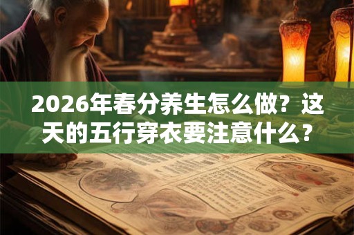 2026年春分养生怎么做？这天的五行穿衣要注意什么？