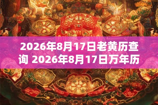2026年8月17日老黄历查询 2026年8月17日万年历黄道吉日