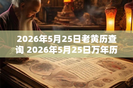2026年5月25日老黄历查询 2026年5月25日万年历黄道吉日 2026年5月25日老黄历查询 2026年5月25日万年历黄道吉日