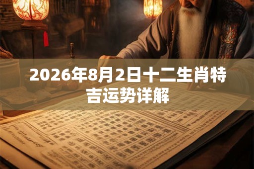 2026年8月2日十二生肖特吉运势详解 2026年8月2日十二生肖特吉运势详解