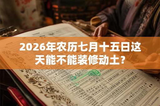 2026年农历七月十五日这天能不能装修动土? 2026年农历七月十五日这天能不能装修动土?