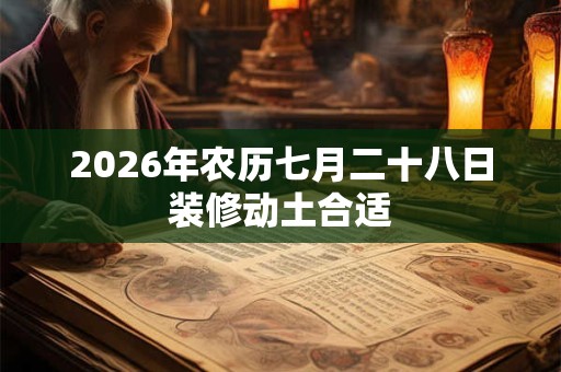 2026年农历七月二十八日装修动土合适
