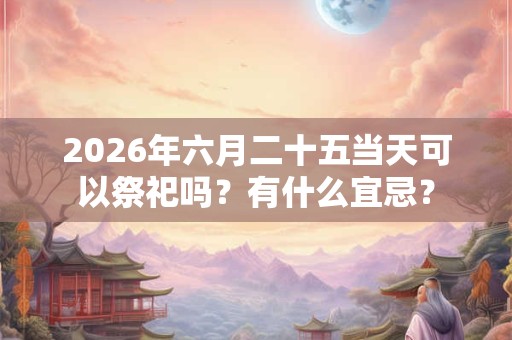 2026年六月二十五当天可以祭祀吗?有什么宜忌? 2026年六月二十五当天可以祭祀吗?有什么宜忌?