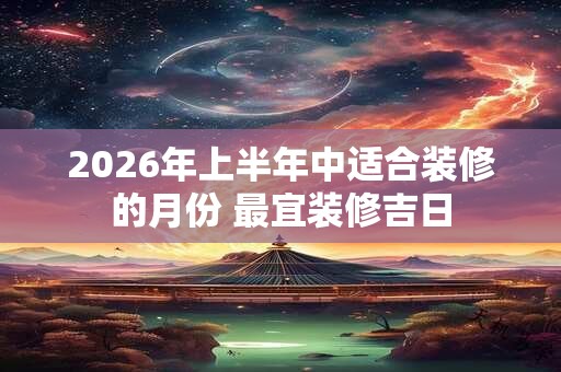 2026年上半年中适合装修的月份 最宜装修吉日 2026年上半年中适合装修的月份 最宜装修吉日