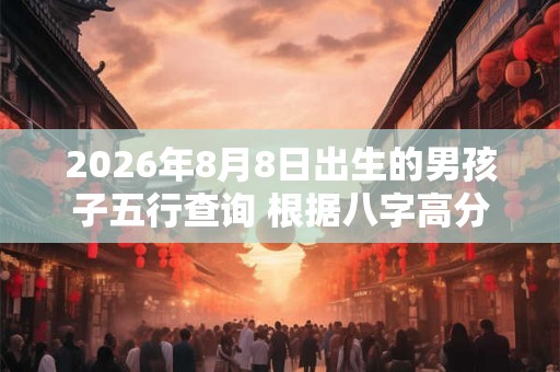 2026年8月8日出生的男孩子五行查询 根据八字高分起名