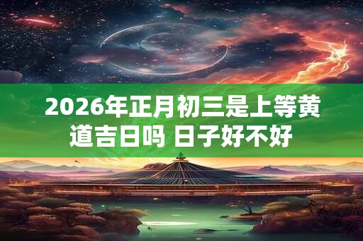 2026年正月初三是上等黄道吉日吗 日子好不好