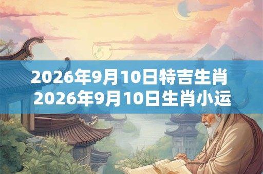 2026年9月10日特吉生肖 2026年9月10日生肖小运播报