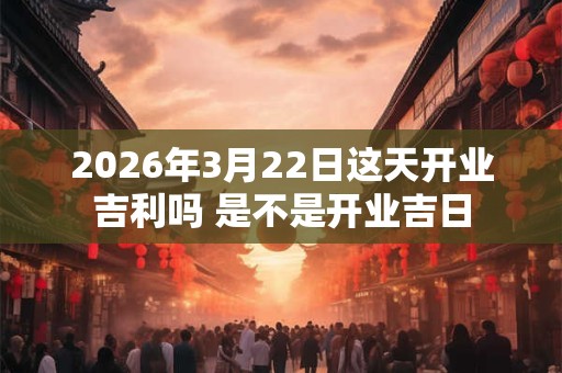 2026年3月22日这天开业吉利吗 是不是开业吉日