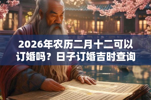 2026年农历二月十二可以订婚吗?日子订婚吉时查询 2026年农历二月十二可以订婚吗?日子订婚吉时查询