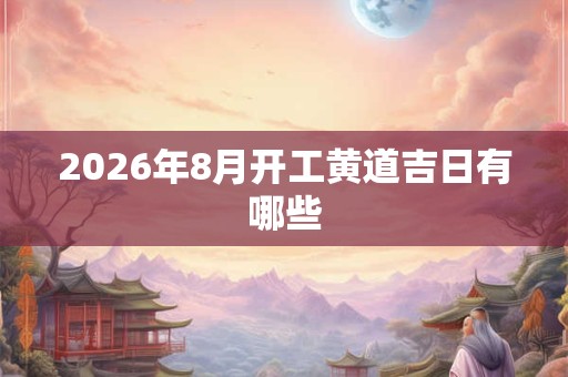 2026年8月开工黄道吉日有哪些