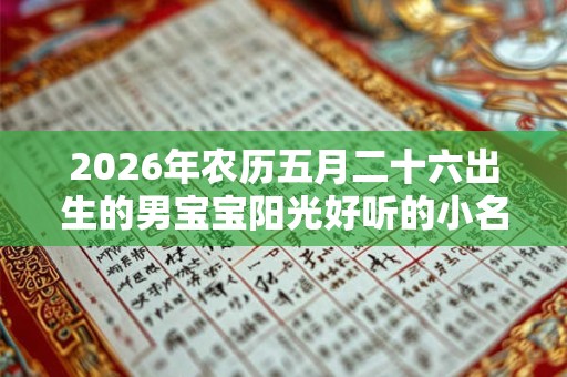 2026年农历五月二十六出生的男宝宝阳光好听的小名大全