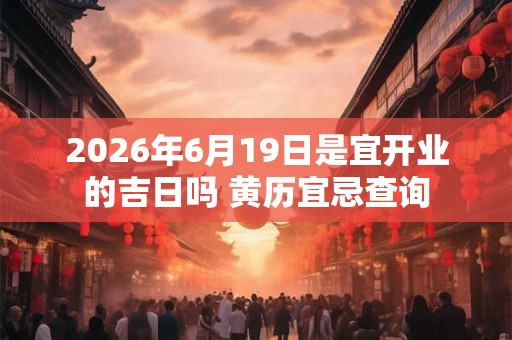 2026年6月19日是宜开业的吉日吗 黄历宜忌查询 2026年6月19日是宜开业的吉日吗 黄历宜忌查询