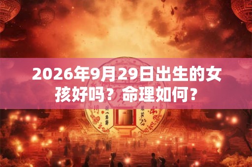 2026年9月29日出生的女孩好吗？命理如何？