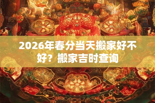 2026年春分当天搬家好不好?搬家吉时查询 2026年春分当天搬家好不好?搬家吉时查询