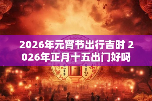 2026年元宵节出行吉时 2026年正月十五出门好吗