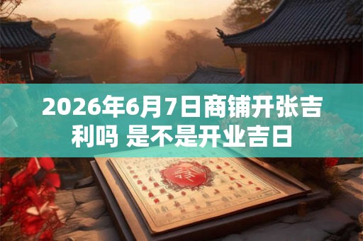 2026年6月7日商铺开张吉利吗 是不是开业吉日 2026年6月7日商铺开张吉利吗 是不是开业吉日