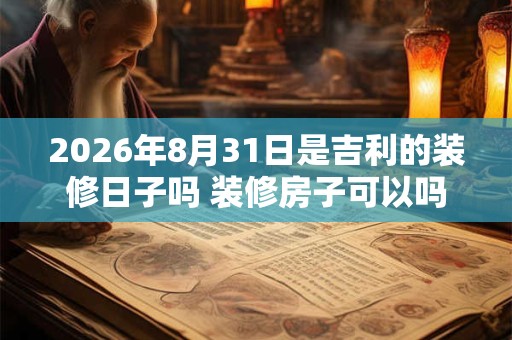 2026年8月31日是吉利的装修日子吗 装修房子可以吗