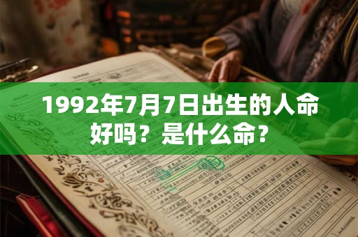 1992年7月7日出生的人命好吗？是什么命？