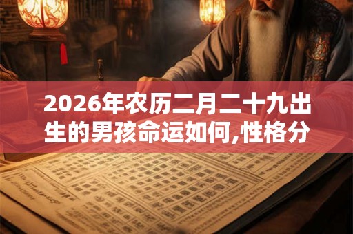 2026年农历二月二十九出生的男孩命运如何,性格分析
