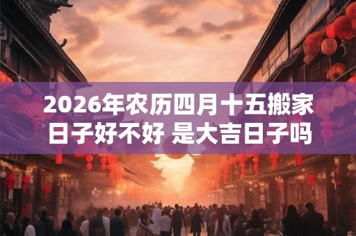 2026年农历四月十五搬家日子好不好 是大吉日子吗