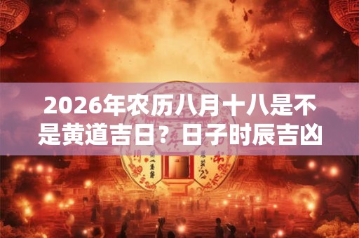2026年农历八月十八是不是黄道吉日?日子时辰吉凶? 2026年农历八月十八是不是黄道吉日?日子时辰吉凶?