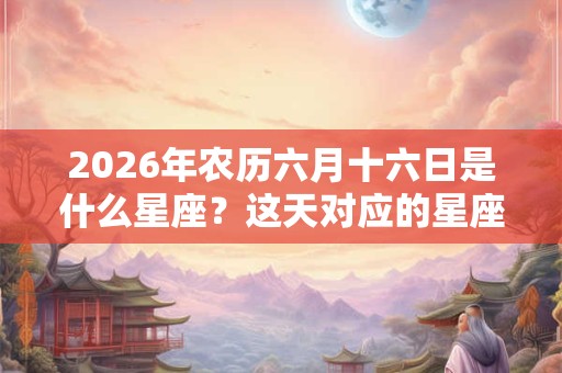 2026年农历六月十六日是什么星座？这天对应的星座范围查询