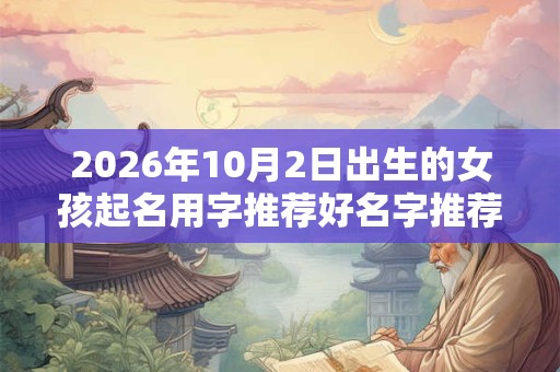 2026年10月2日出生的女孩起名用字推荐好名字推荐 2026年10月2日出生的女孩起名用字推荐好名字推荐