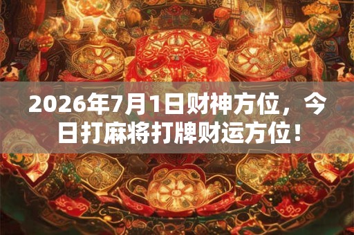 2026年7月1日财神方位，今日打麻将打牌财运方位！