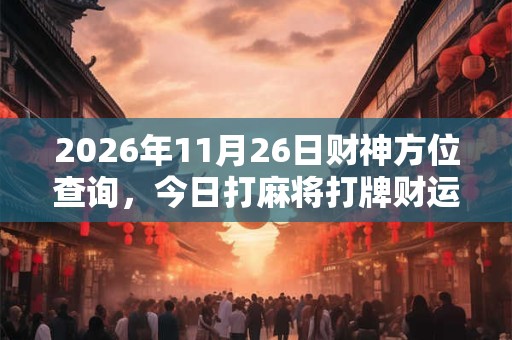 2026年11月26日财神方位查询，今日打麻将打牌财运方位
