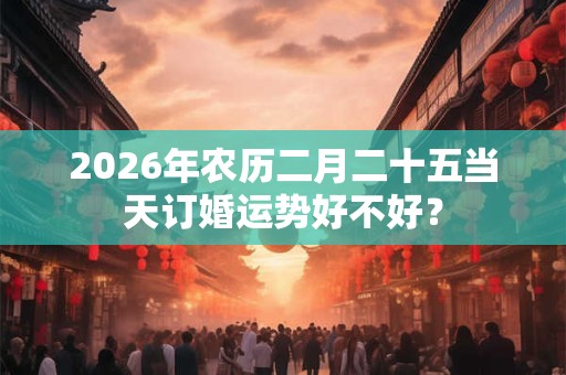 2026年农历二月二十五当天订婚运势好不好? 2026年农历二月二十五当天订婚运势好不好?