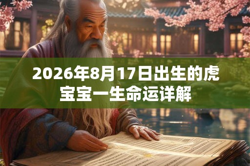 2026年8月17日出生的虎宝宝一生命运详解