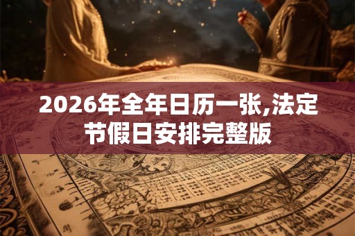 2026年全年日历一张,法定节假日安排完整版