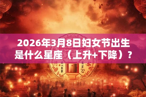 2026年3月8日妇女节出生是什么星座(上升+下降)? 2026年3月8日妇女节出生是什么星座(上升+下降)?