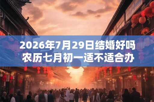 2026年7月29日结婚好吗 农历七月初一适不适合办酒席 2026年7月29日结婚好吗 农历七月初一适不适合办酒席