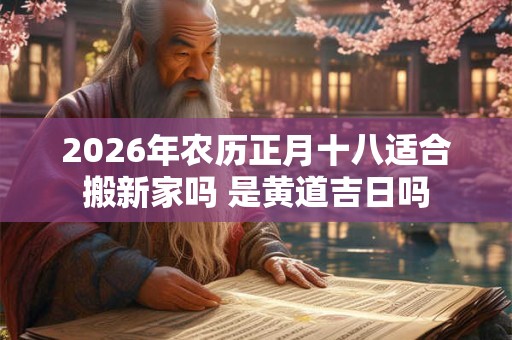 2026年农历正月十八适合搬新家吗 是黄道吉日吗