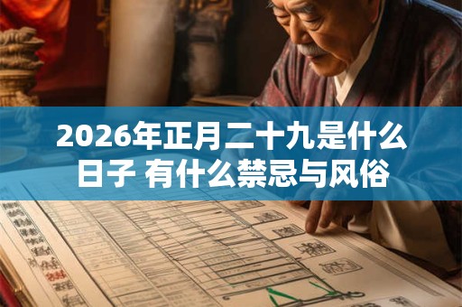 2026年正月二十九是什么日子 有什么禁忌与风俗