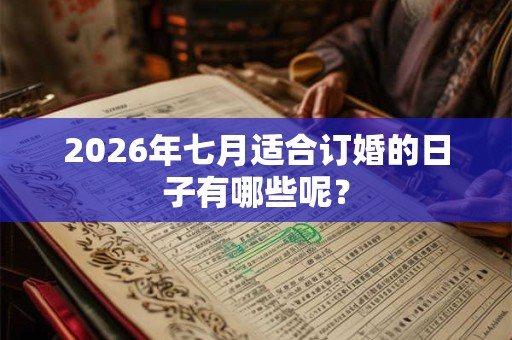 2026年七月适合订婚的日子有哪些呢？