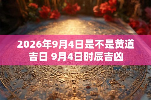 2026年9月4日是不是黄道吉日 9月4日时辰吉凶 2026年9月4日是不是黄道吉日 9月4日时辰吉凶