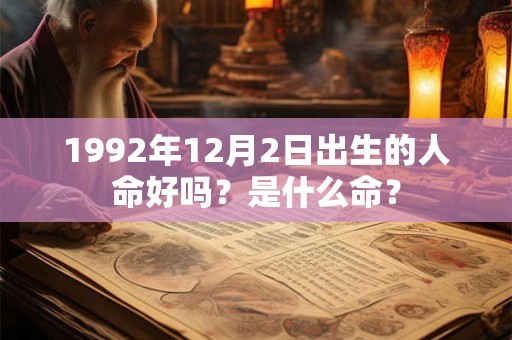 1992年12月2日出生的人命好吗?是什么命? 1992年12月2日出生的人命好吗?是什么命?