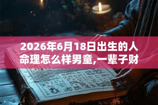 2026年6月18日出生的人命理怎么样男童,一辈子财运好不好