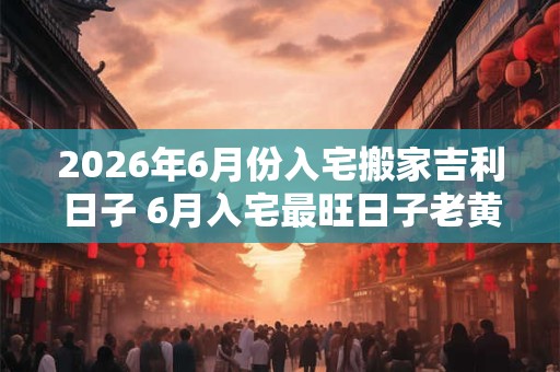 2026年6月份入宅搬家吉利日子 6月入宅最旺日子老黄历