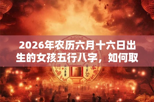 2026年农历六月十六日出生的女孩五行八字,如何取名 2026年农历六月十六日出生的女孩五行八字,如何取名