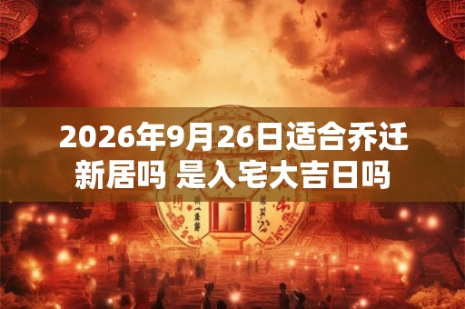2026年9月26日适合乔迁新居吗 是入宅大吉日吗