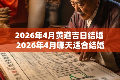 2026年4月黄道吉日结婚 2026年4月哪天适合结婚